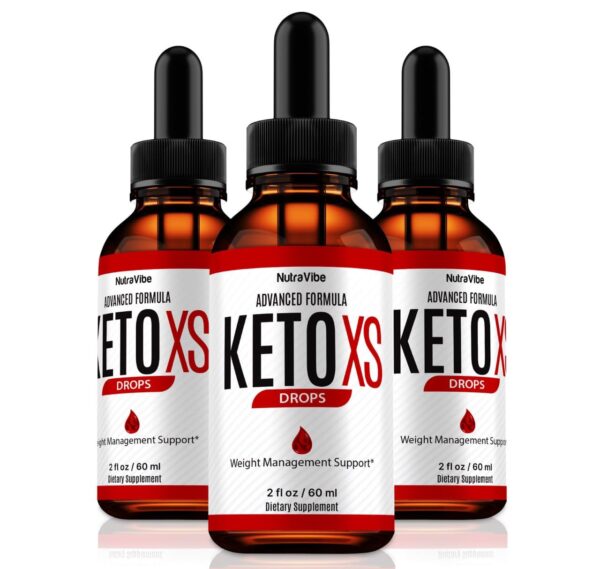 Botellas de gotas Keto XS naturales en paquete de tres