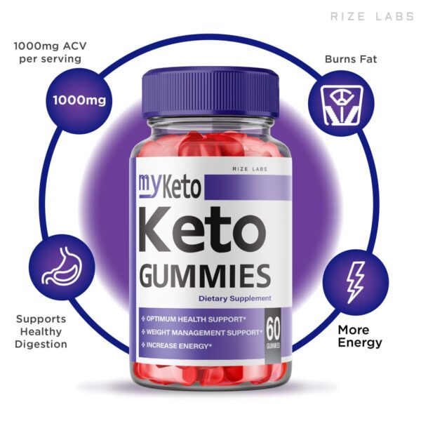 Botella gomitas My Keto ACV rize labs 60 unidades