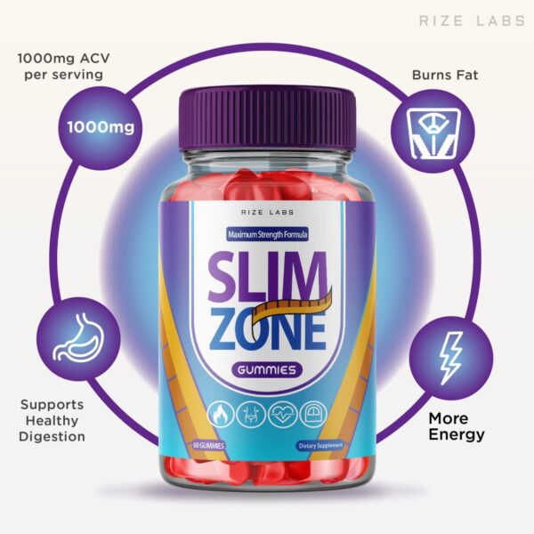 Frasco de gomitas Slim Zone Keto ACV extra fuerte