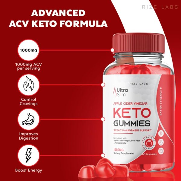 Empaque de gomitas Ultra Slim Keto con vinagre de sidra de manzana