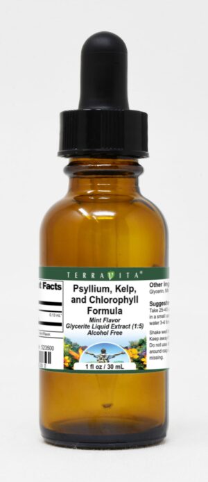 Terravita extracto líquido psyllium alga clorofila sabor menta 1 oz