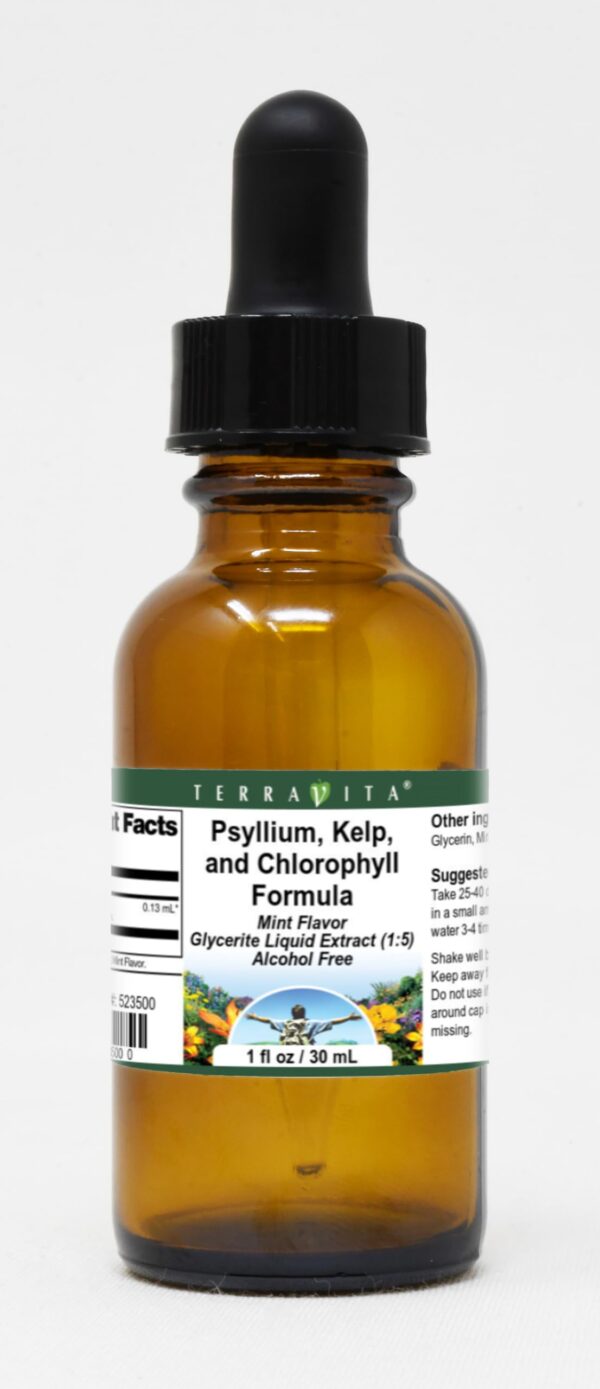 Terravita extracto líquido psyllium alga clorofila sabor menta 1 oz