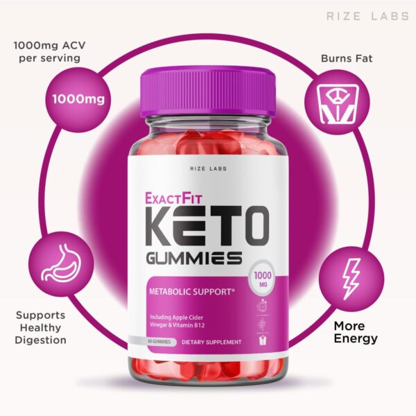 Paquete de gomitas ExactFit Keto ACV para control de peso y digestión