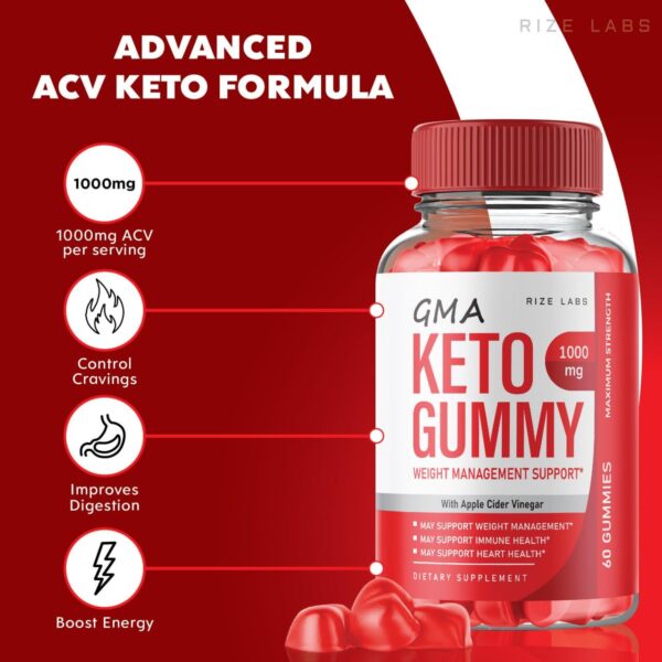 Frascos de gomitas naturales y veganas GMA Keto+ACV