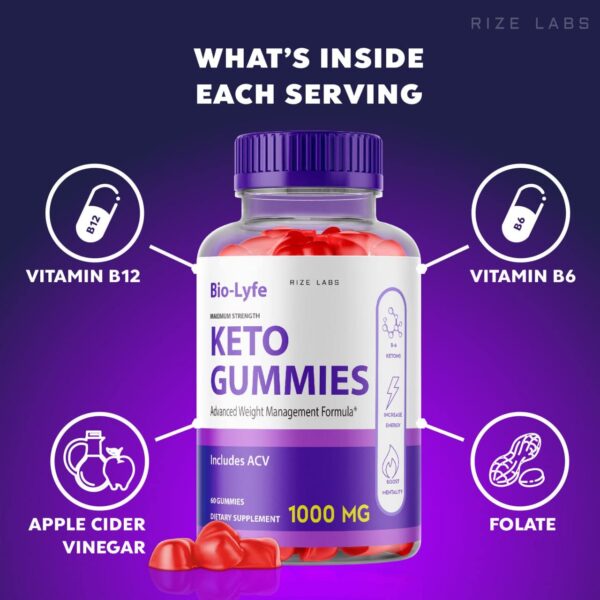 Suplemento BioLyfe Keto ACV gomitas 525 mg fórmula avanzada