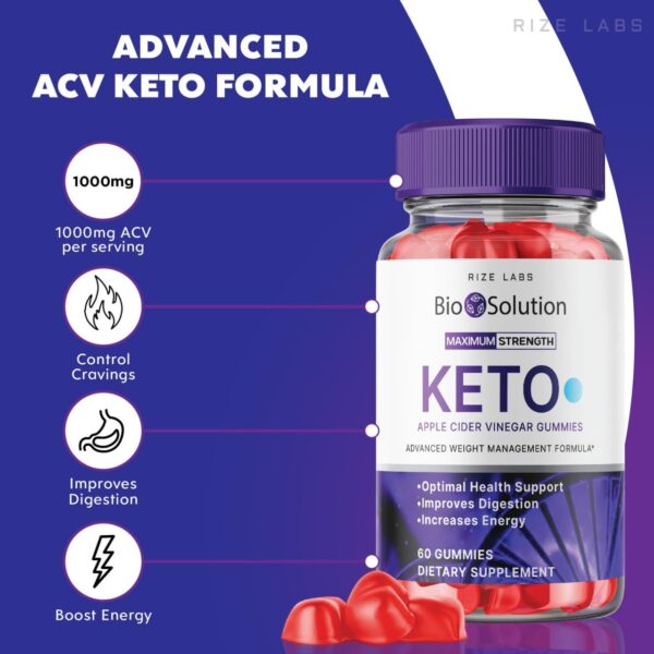 Bio Solution Keto gomitas para pérdida de peso rize labs