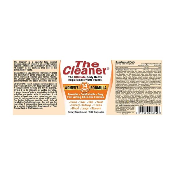 The Cleaner cápsulas detox para mujeres paquete doble