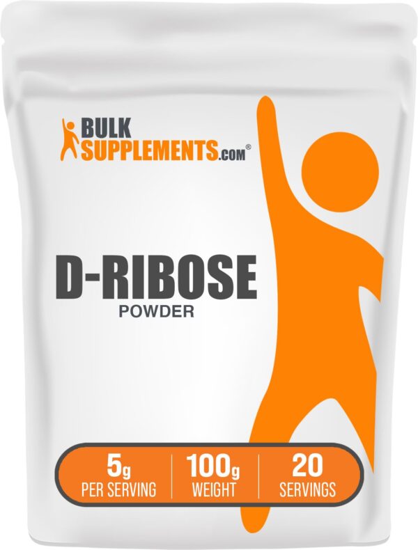 Polvo de D-Ribose BulkSupplements en envase