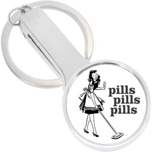 Colgador para bolso metálico con llavero Pills Pills Pills vista frontal