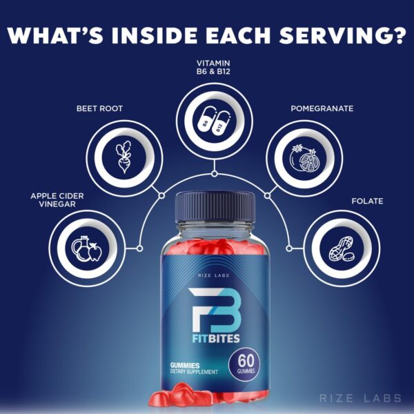 Paquete de 60 gomitas FitBites Keto ACV para adelgazar