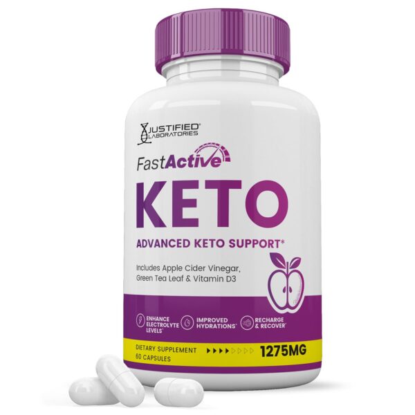 Fast Active Keto ACV cápsulas 1275mg suplemento cetogénico 60 cápsulas