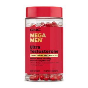 Etiqueta frontal de GNC Mega Men Ultra Testosterone