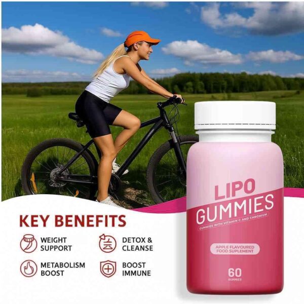 Gomas Lipo Gummies en envase transparente