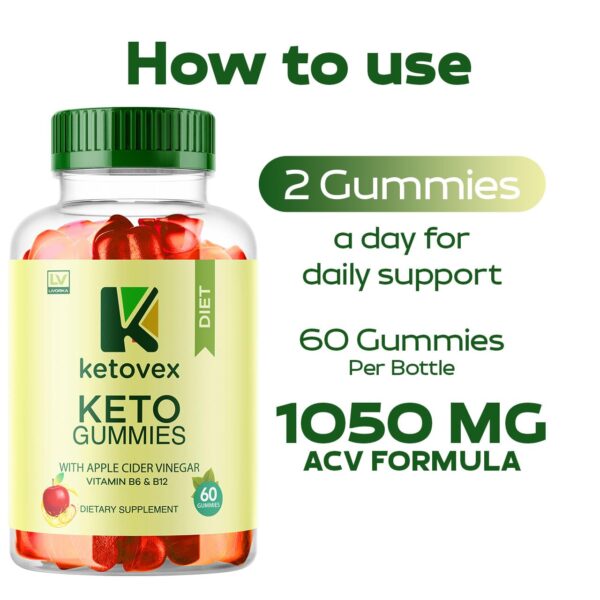 Paquete con 60 gomitas Ketovex Keto ACV para un mes