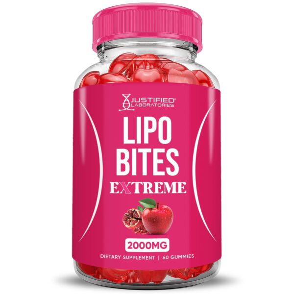 envase Lipo Bites ACV Gummies Extreme sabor granada y remolacha