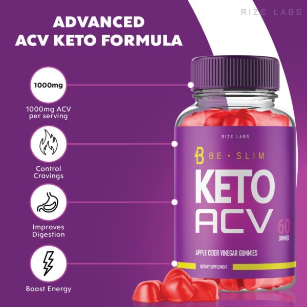 Frasco gomitas Be Slim Keto ACV para fitness y energía