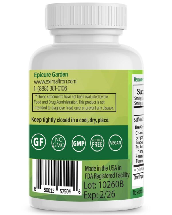 Cápsulas para detox hígado con mezcla de hierbas y azafrán