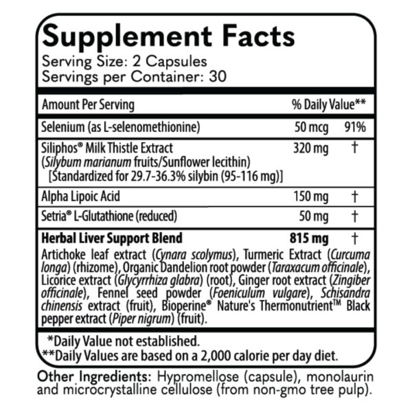 Envase de suplemento para hígado MD Logic Health para 30 días