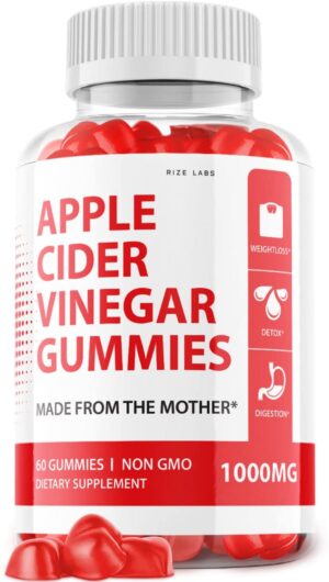 Gomitas vinagre de sidra de manzana rize labs 1000mg paquete 60