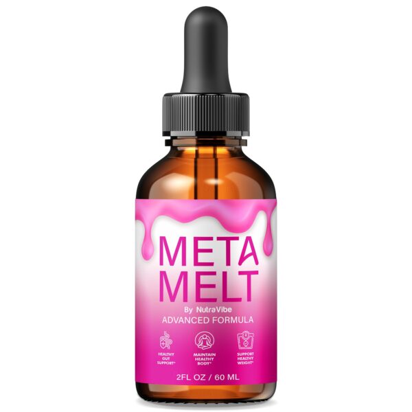 Botella de Meta Melt Drops para energía natural y fitness
