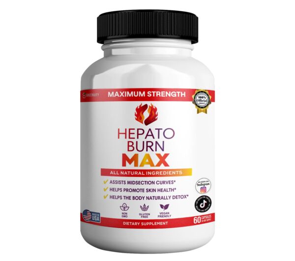 Frasco de Greenvify Hepato Burn Max suplemento detox para hígado