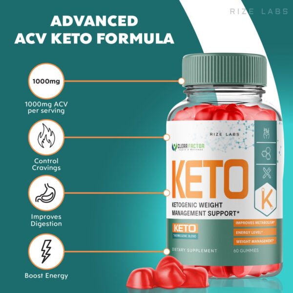 Gomitas Clear Factor Keto ACV suplemento keto y vinagre sidra manzana