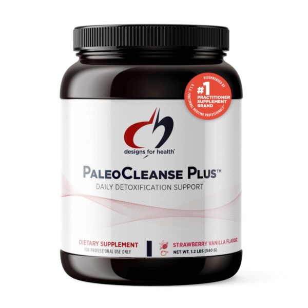 PaleoCleanse Plus detox polvo Designs for Health sabor fresa-vainilla
