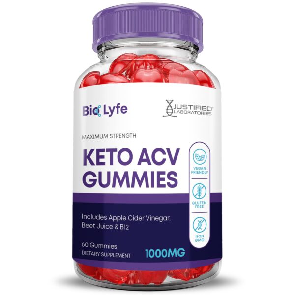 Etiqueta frontal Bio Lyfe Keto ACV Gummies ingredientes principales