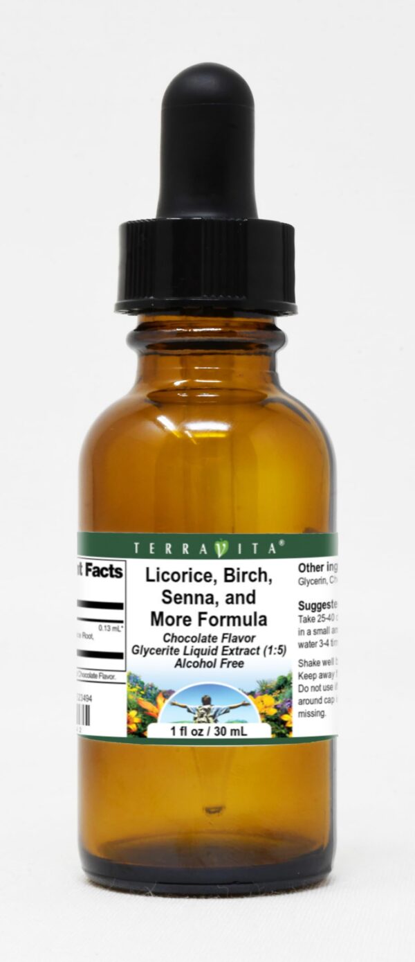 Extracto líquido glicerita TerraVita limpieza intestinal sabor chocolate 1 oz