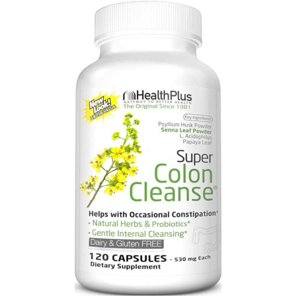 health plus super colon cleanse psyllium cápsulas 500mg pack 7