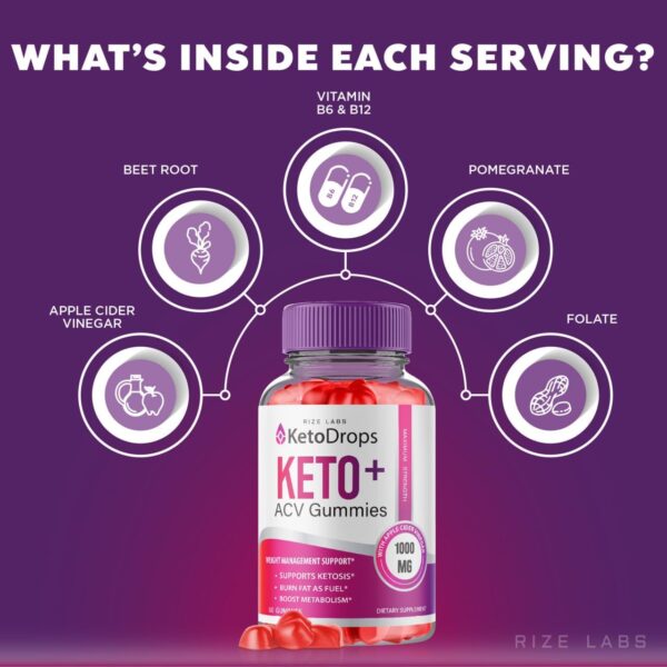Gomitas Keto Drops ACV sabor y beneficios para peso