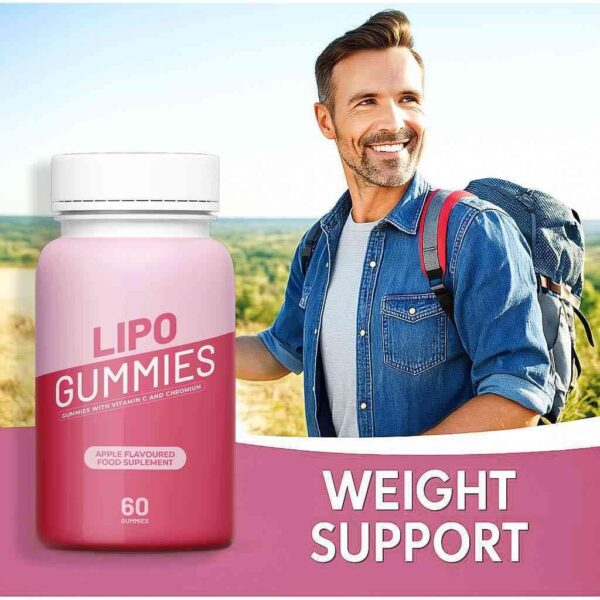 Etiqueta frontal Lipo Gummies gomas naturales