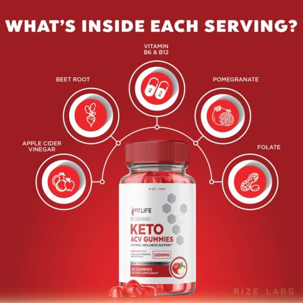 Gomitas FitLife Keto ACV ingredientes naturales ilustración