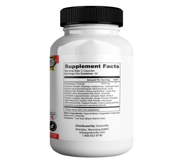 Frasco con cápsulas del suplemento natural Greenvify Hepato Burn Max