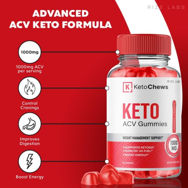 Paquete de gomitas keto acv para grasa abdominal de rize labs