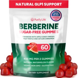 Frente de Purify Life Berberine Gummies sin azúcar