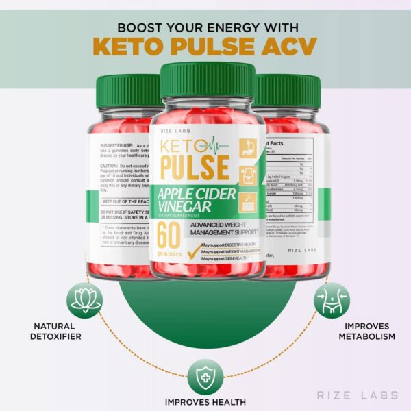 Envase gomitas Keto Pulse ACV para control de peso