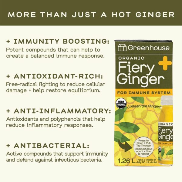 Detail close up shot Greenhouse Juice ingredientes naturales