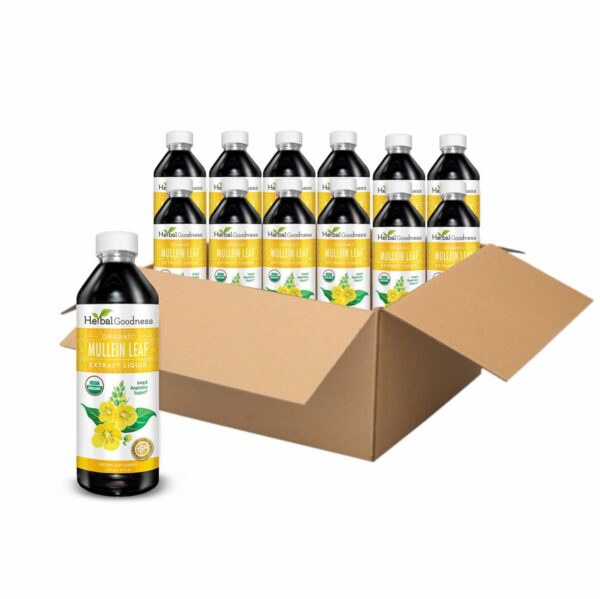 Extracto líquido de hoja de gordolobo Herbal Goodness botella frontal
