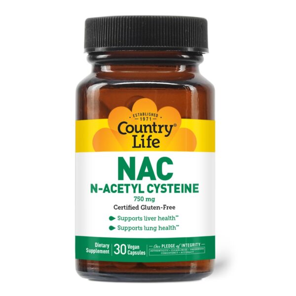 Country Life N-Acetil Cisteína 750 mg botella frontal