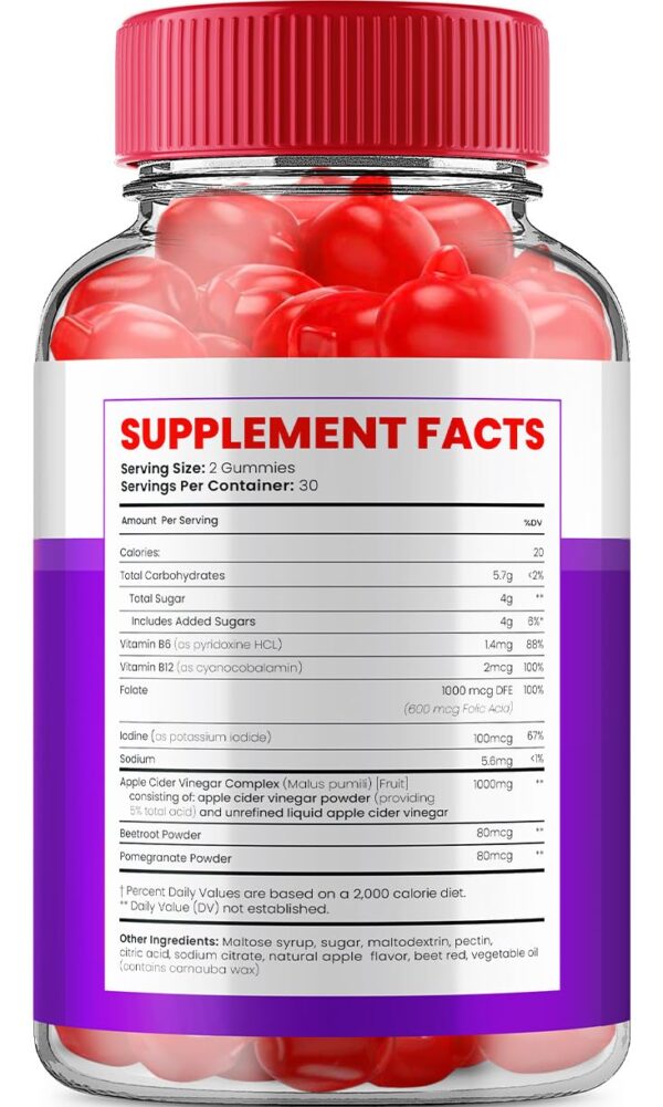 Gomitas KetoGlow acv en envase transparente mostrando gomitas