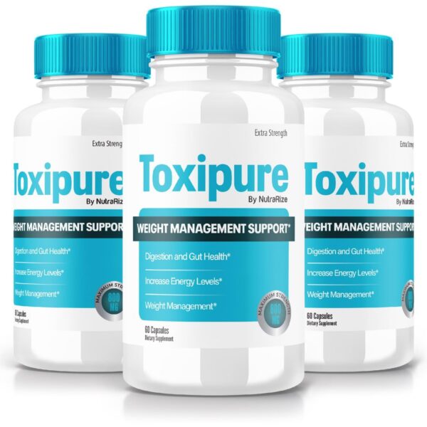 toxipure cápsulas suplemento pérdida de peso natural paquete 3