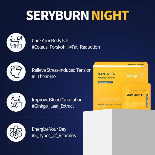 Caja SERYBURN Night apoyo natural relajación y metabolismo