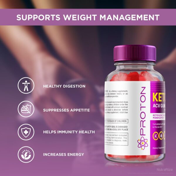 NutraRize Proton Keto gomitas con vinagre de sidra manzana 120