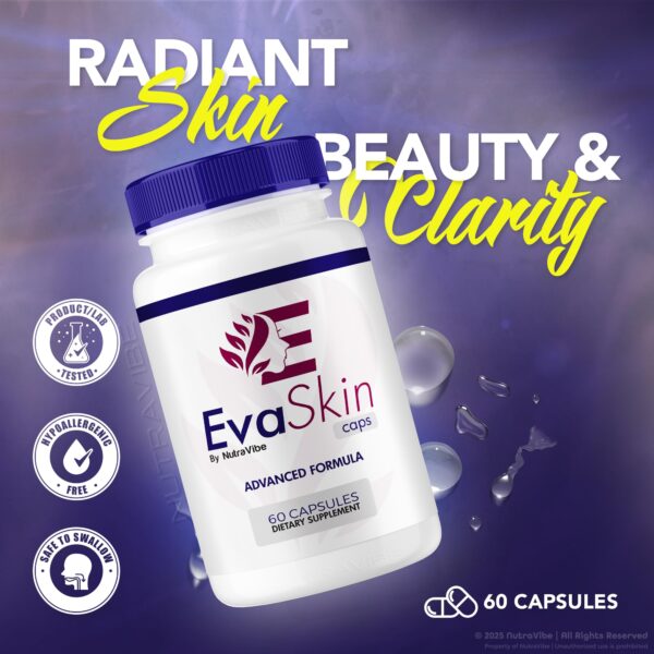 Detalle cápsulas EvaSkin NutraRize para rutina de cuidado