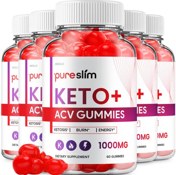Pack 5 gomitas Pure Slim Keto ACV Indelo 300 unidades