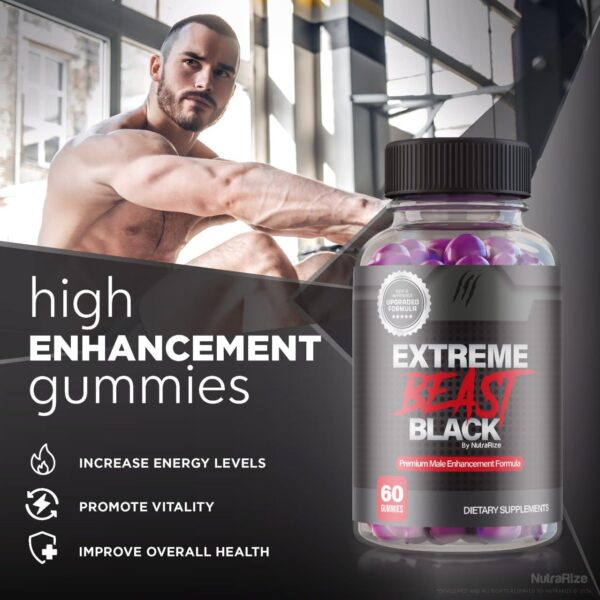 Gomitas Extreme Beast Black para energía y concentración hombre