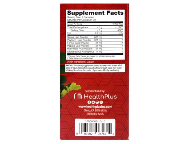 Botellas con cápsulas Health Plus Super Colon Cleanse 60