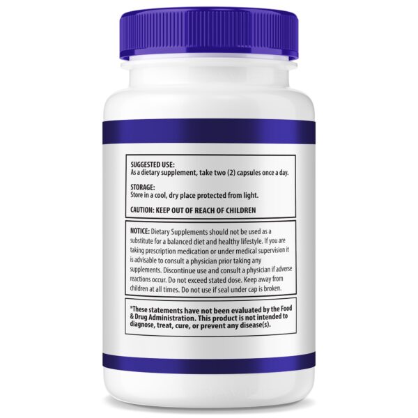 Version 1.0.0 Botella de cápsulas naturales Glucalma con ingredientes vegetales