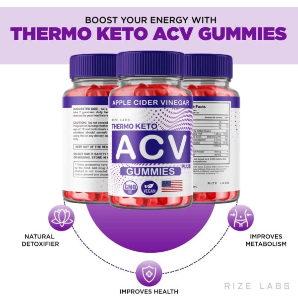 Gomitas Thermo Keto ACV para quemar grasa abdominal y apoyar dieta keto
